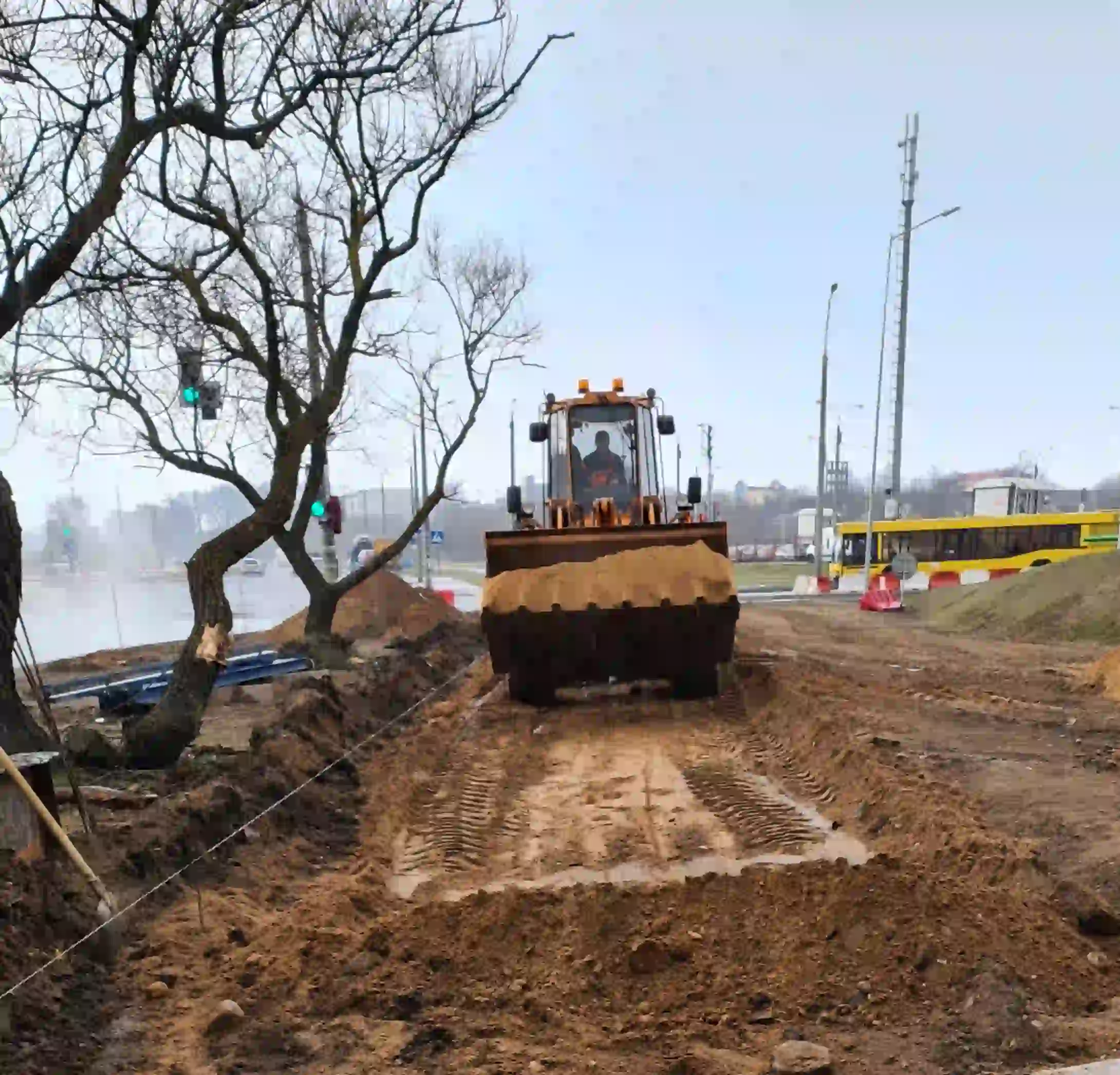 Дорожные работы в Минске - устройство оснований из песка