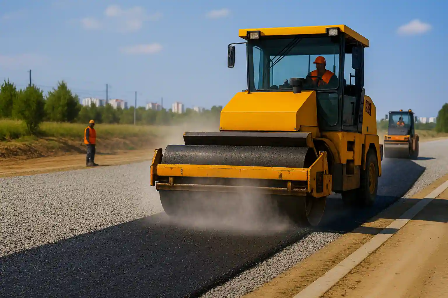 Выравнивающий слой асфальта для коррекции геометрии