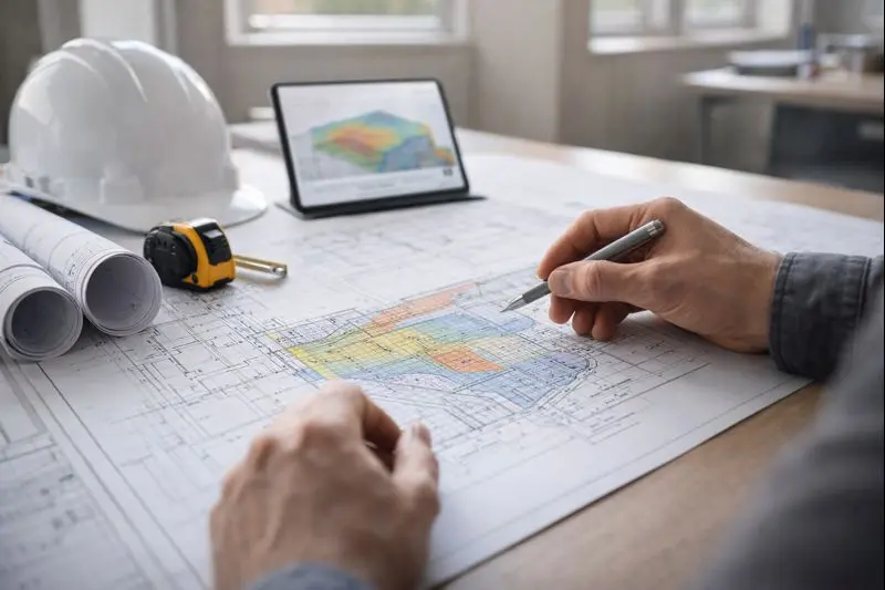 Расчёт объёмов и сметы на планировку территории — инженер формирует баланс грунта и подбирает технику