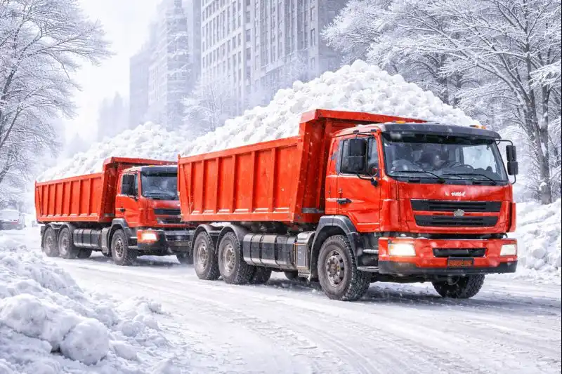 Самосвалы для вывоза снега в Минске и области — погрузка и транспортировка снега