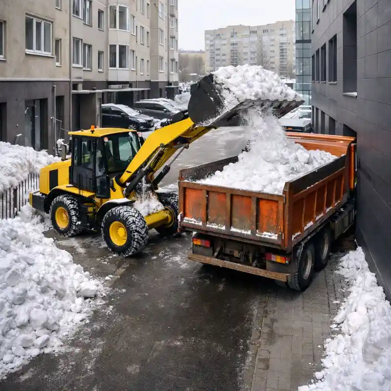 Вывоз снега с погрузкой при отсутствии места для складирования на объекте
