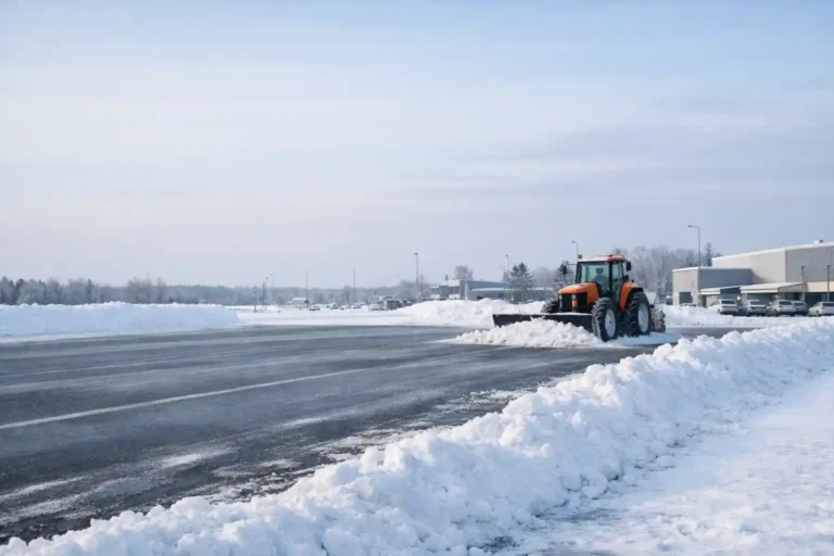 Чистка снега на территории в Минске зимой