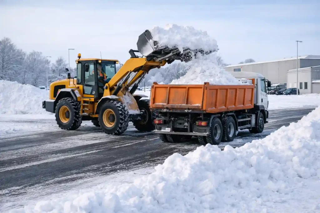 Погрузка и вывоз снега после чистки территории