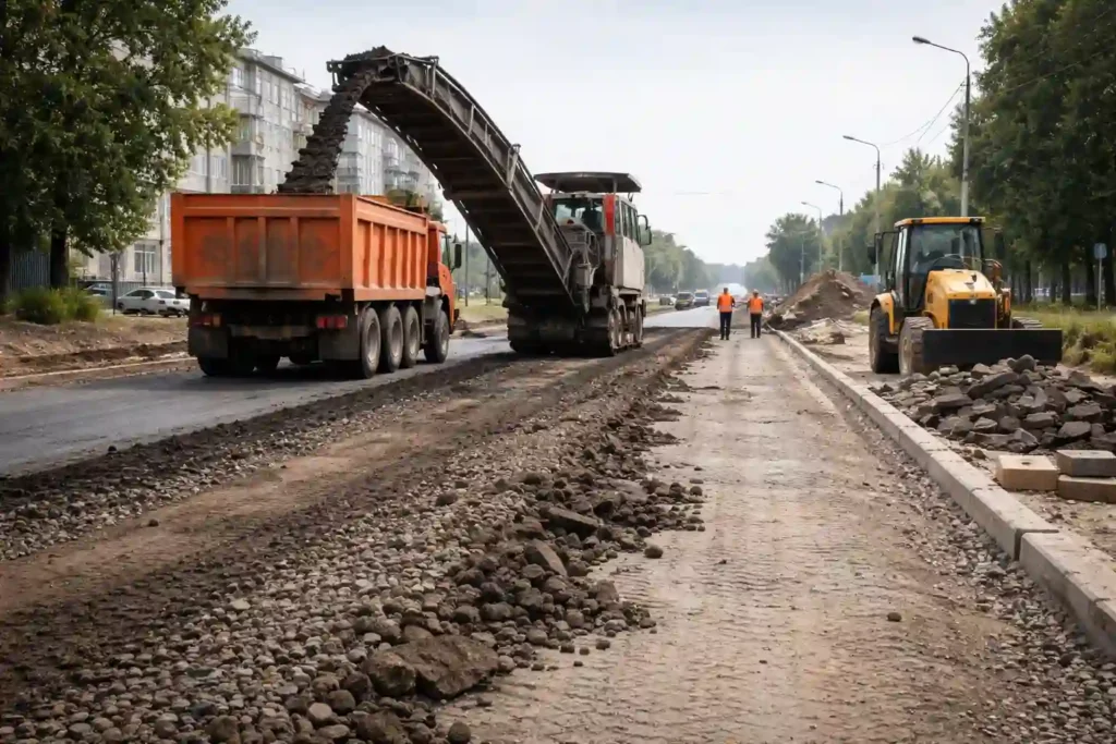 Капитальный ремонт существующей дороги с восстановлением конструкции