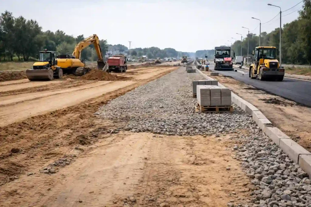 Комплексные дорожные работы на крупном объекте в Минске
