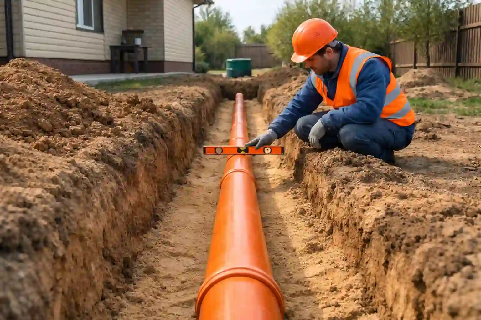 Прокладка канализации в частном доме на участке