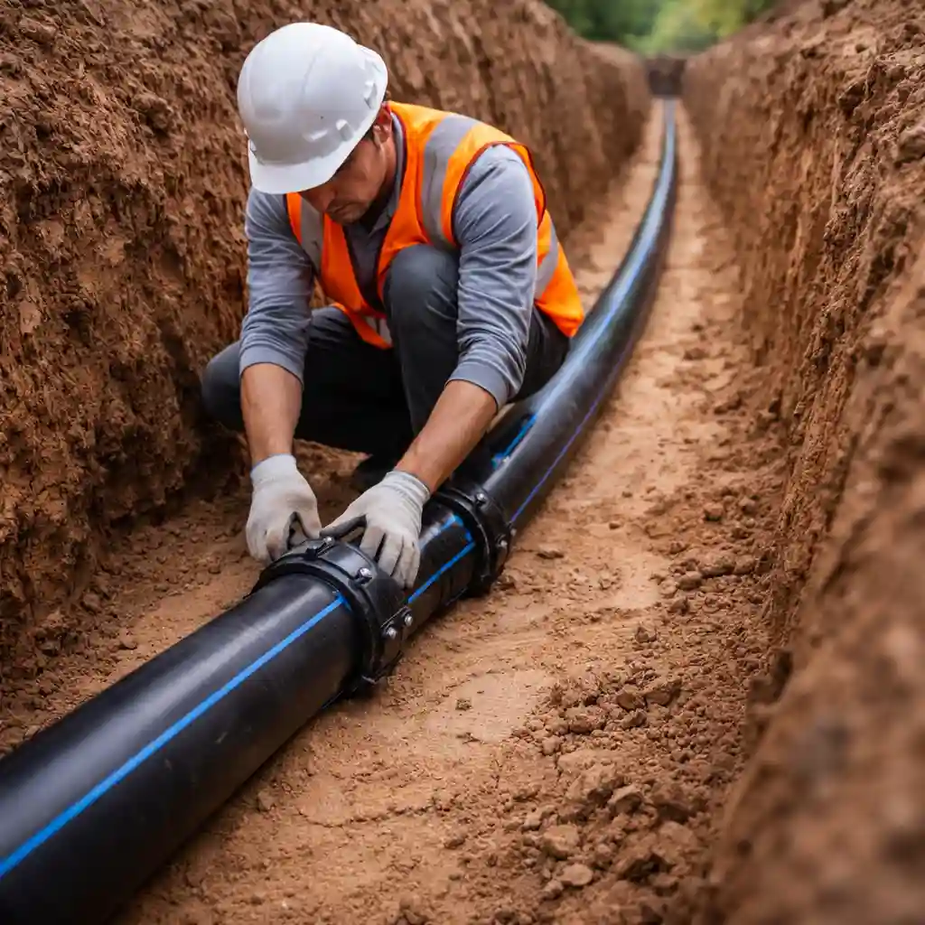 Производство работ по прокладке наружного водопровода в Минске