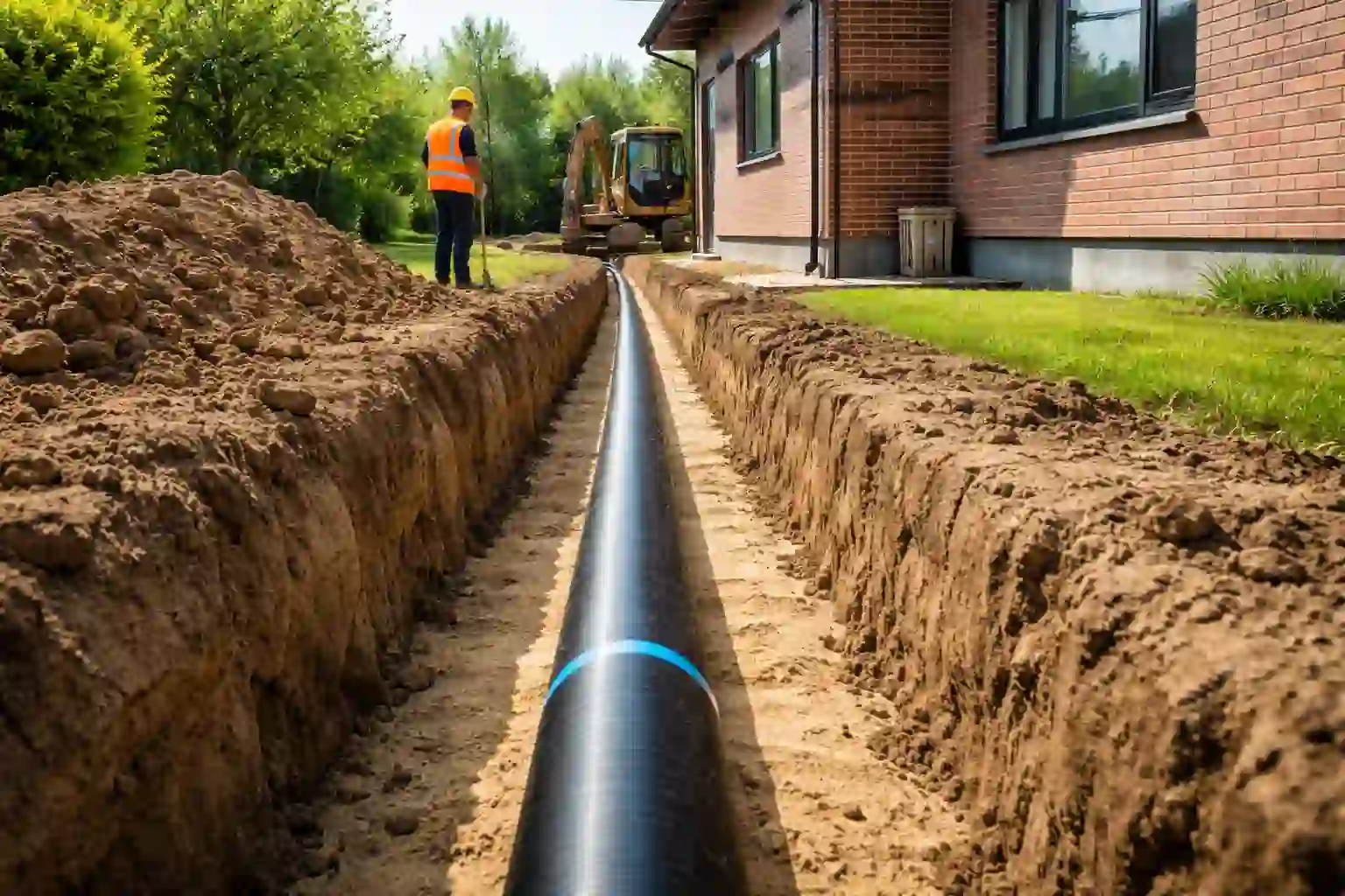 Прокладка водопровода в дом на участке