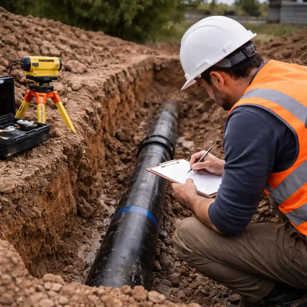 Осмотр и диагностика повреждённого водопровода в Минске
