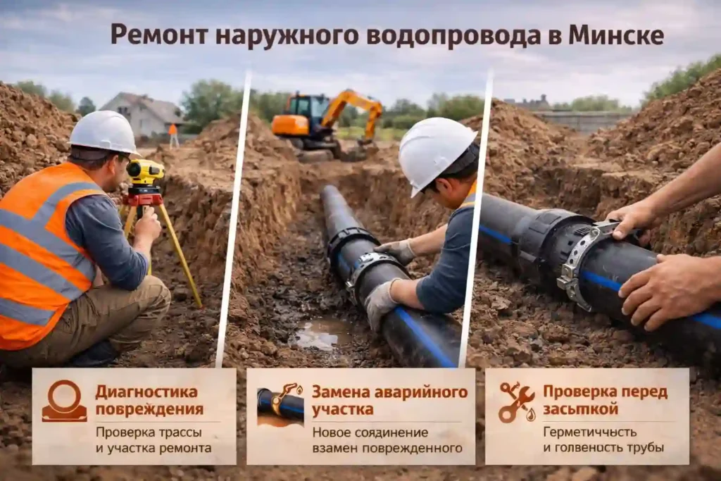 Ремонт наружного водопровода в Минске на объектах любой сложности