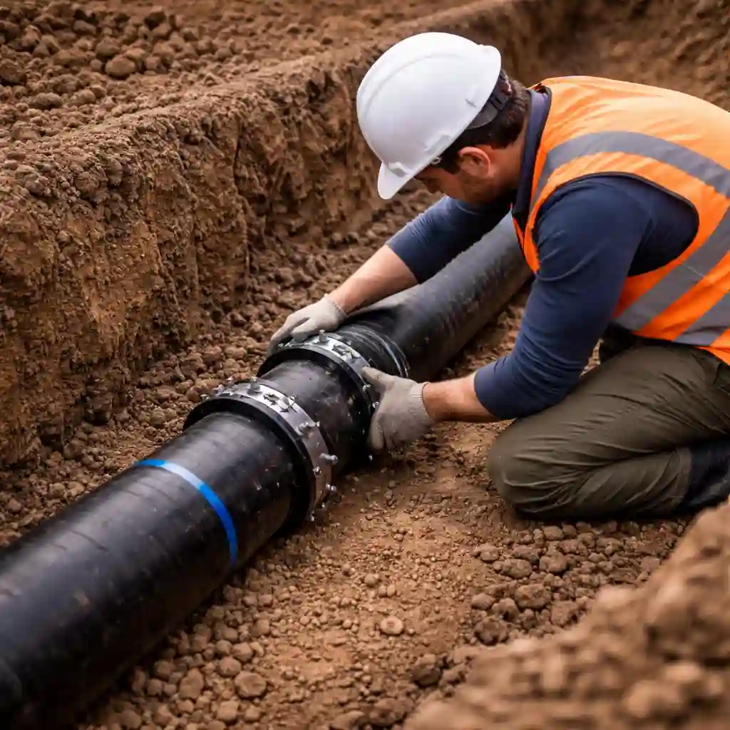 Замена повреждённого участка водопровода в Минске