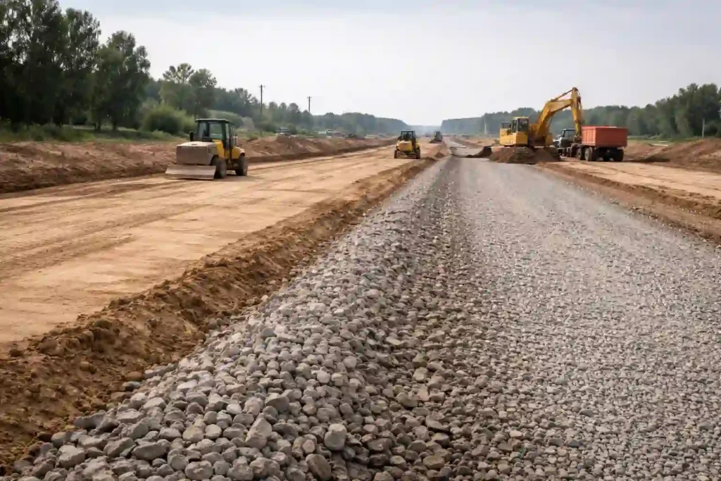 Строительство новой дороги с нуля на объекте