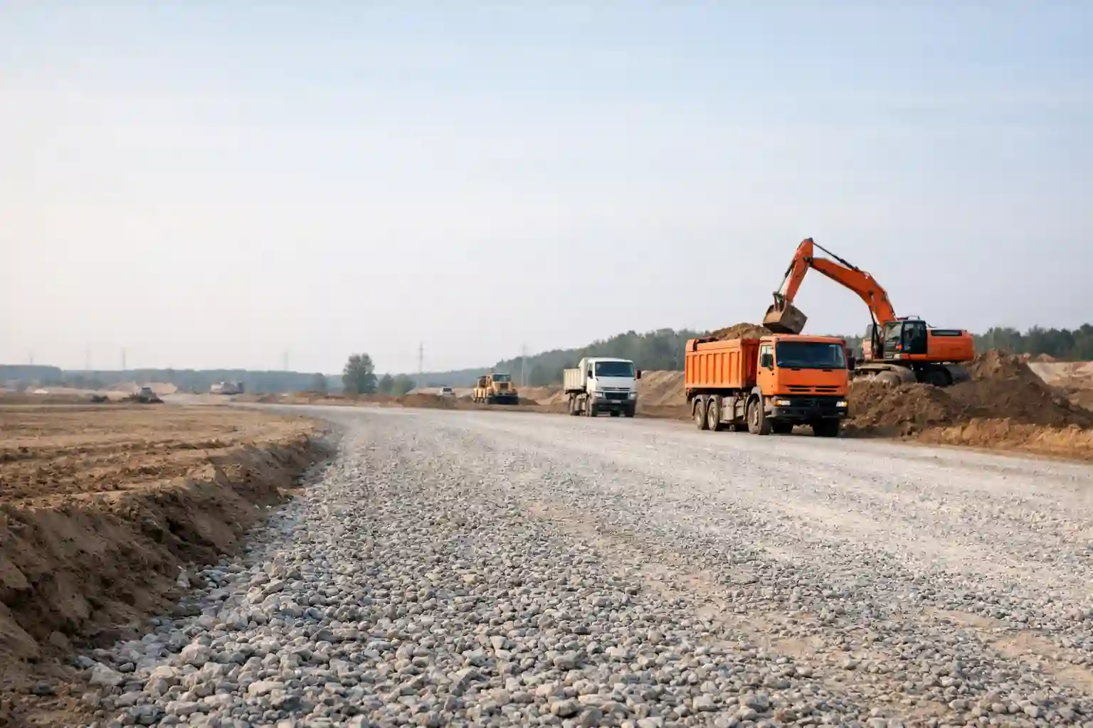 Строительство временной дороги на объекте в Минске