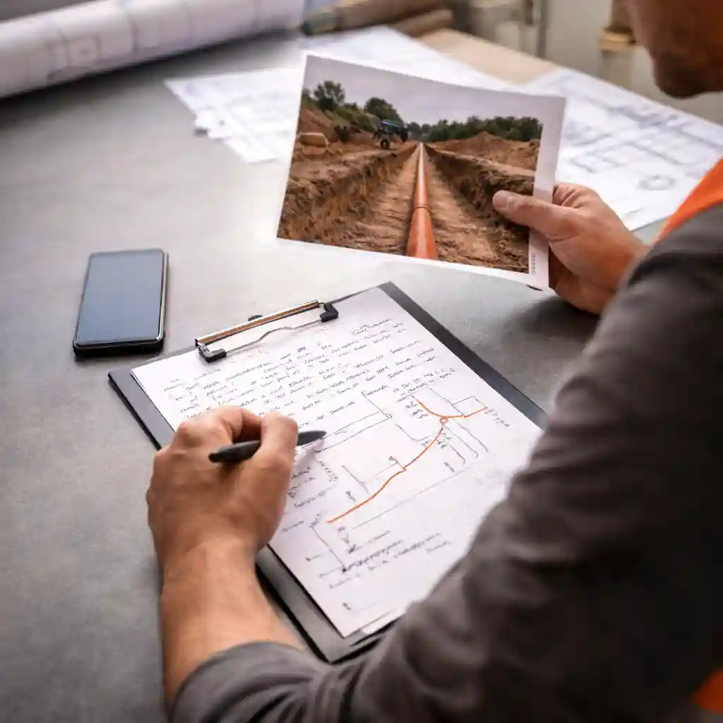 Заявка и исходные данные для устройства наружной канализации в Минске