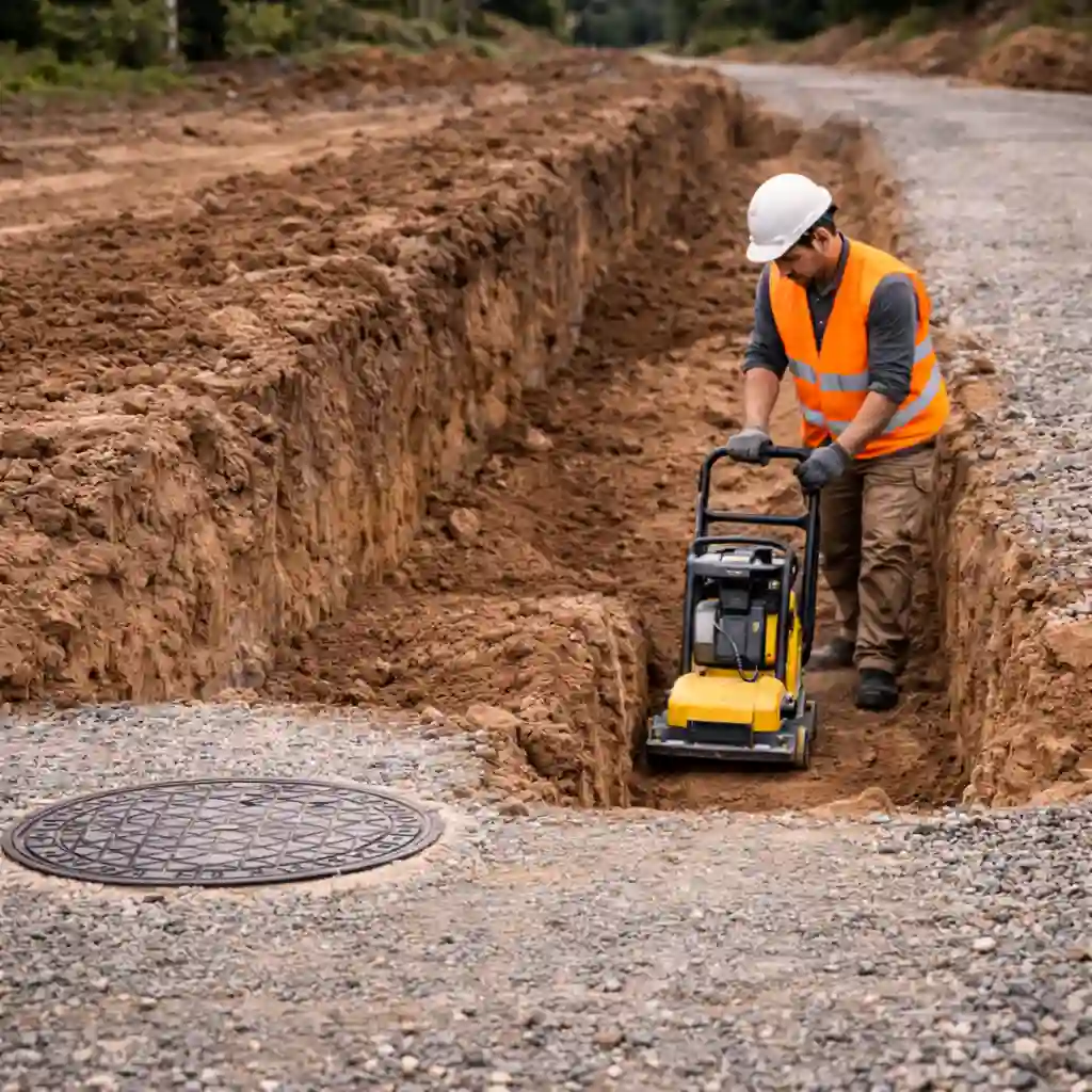 Обратная засыпка и восстановление участка после устройства канализации в Минске