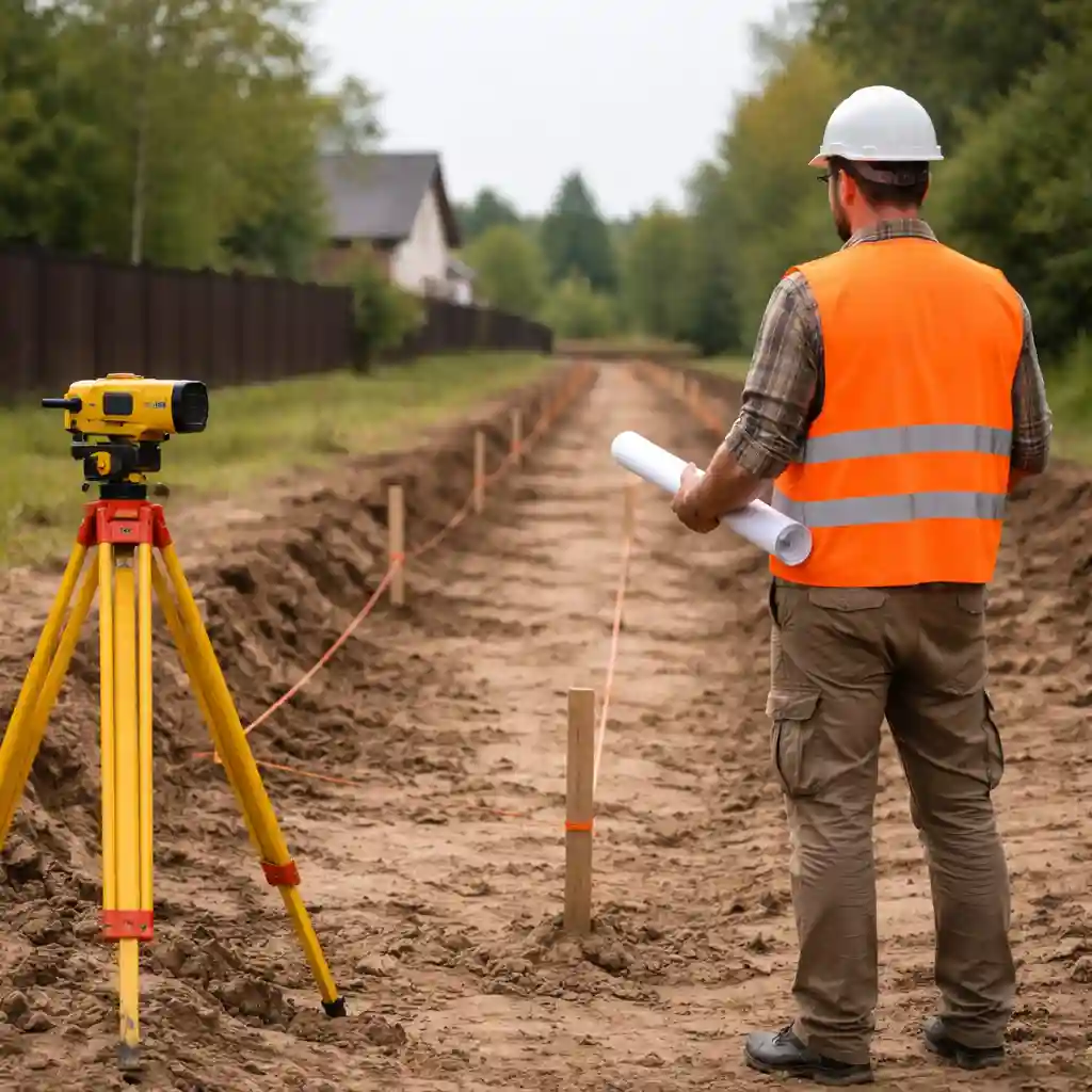 Подготовка и привязка трассы для устройства наружной канализации в Минске