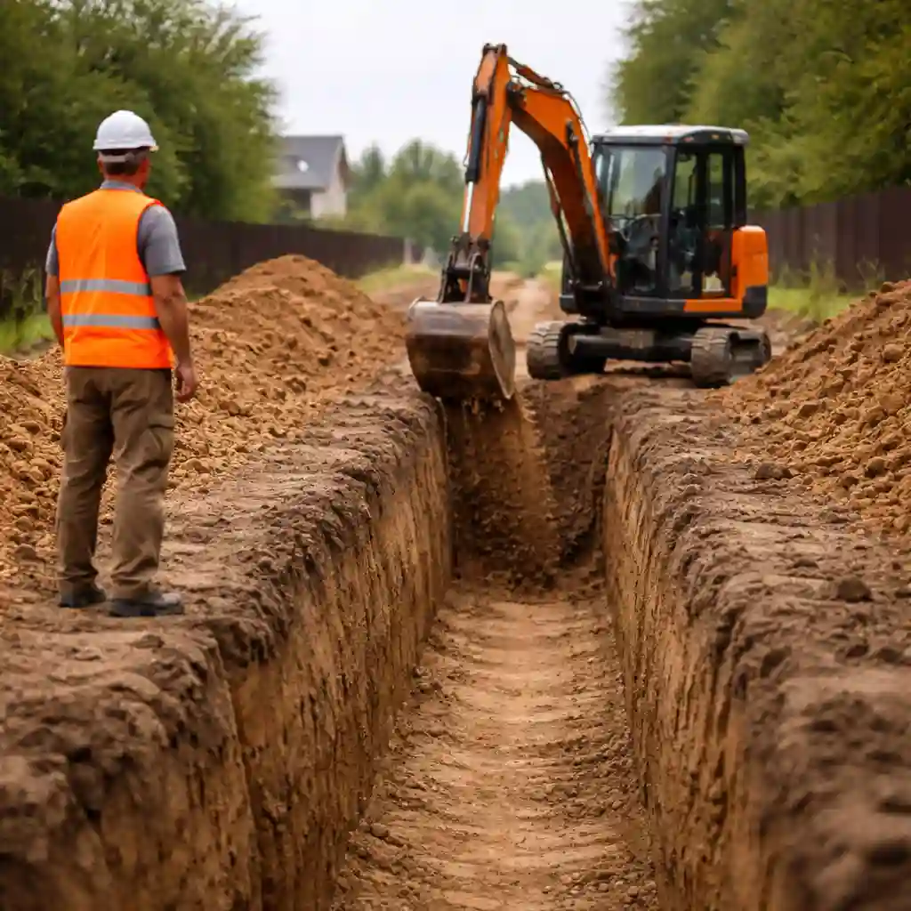 Земляные работы для монтажа наружной канализации в Минске