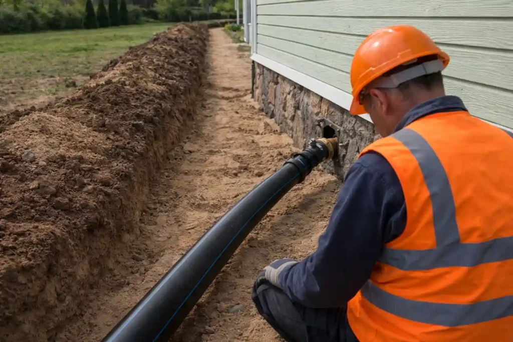 Подключение наружного водопровода к дому на даче