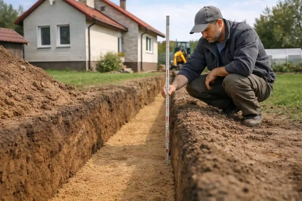 Подготовка траншеи при прокладке водопровода своими руками