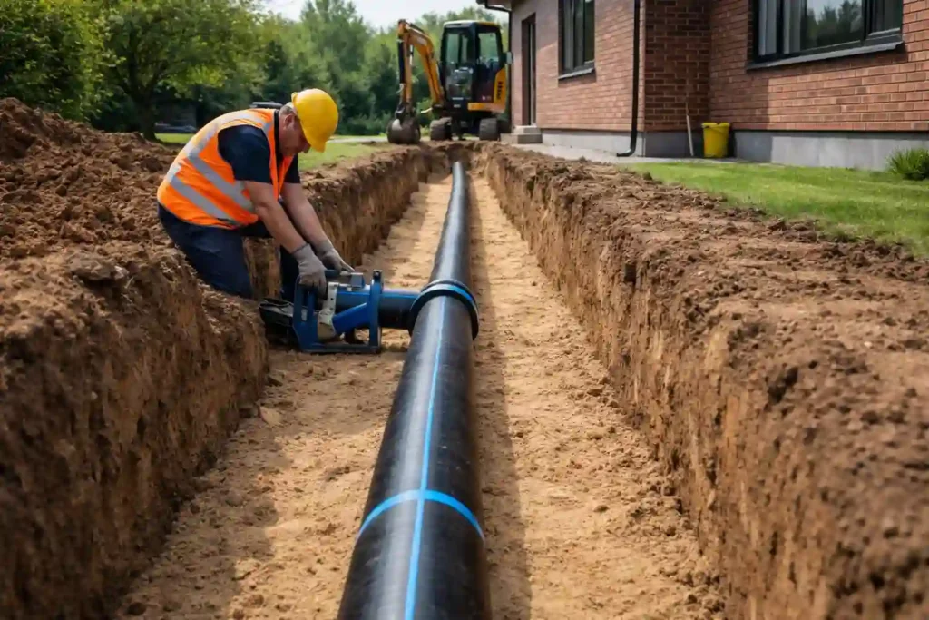 Ввод водопровода в дом через фундамент