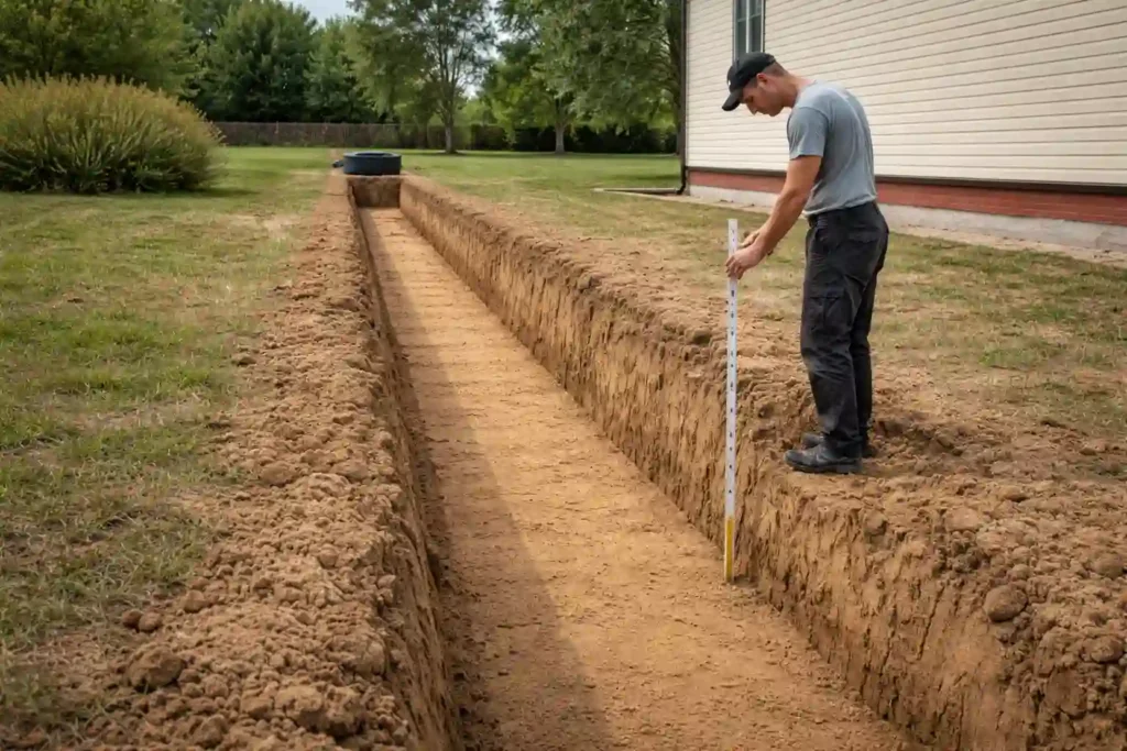 Подготовка траншеи под канализацию своими руками