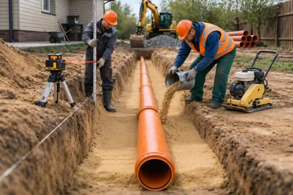 Подключение наружной канализации к септику в частном доме