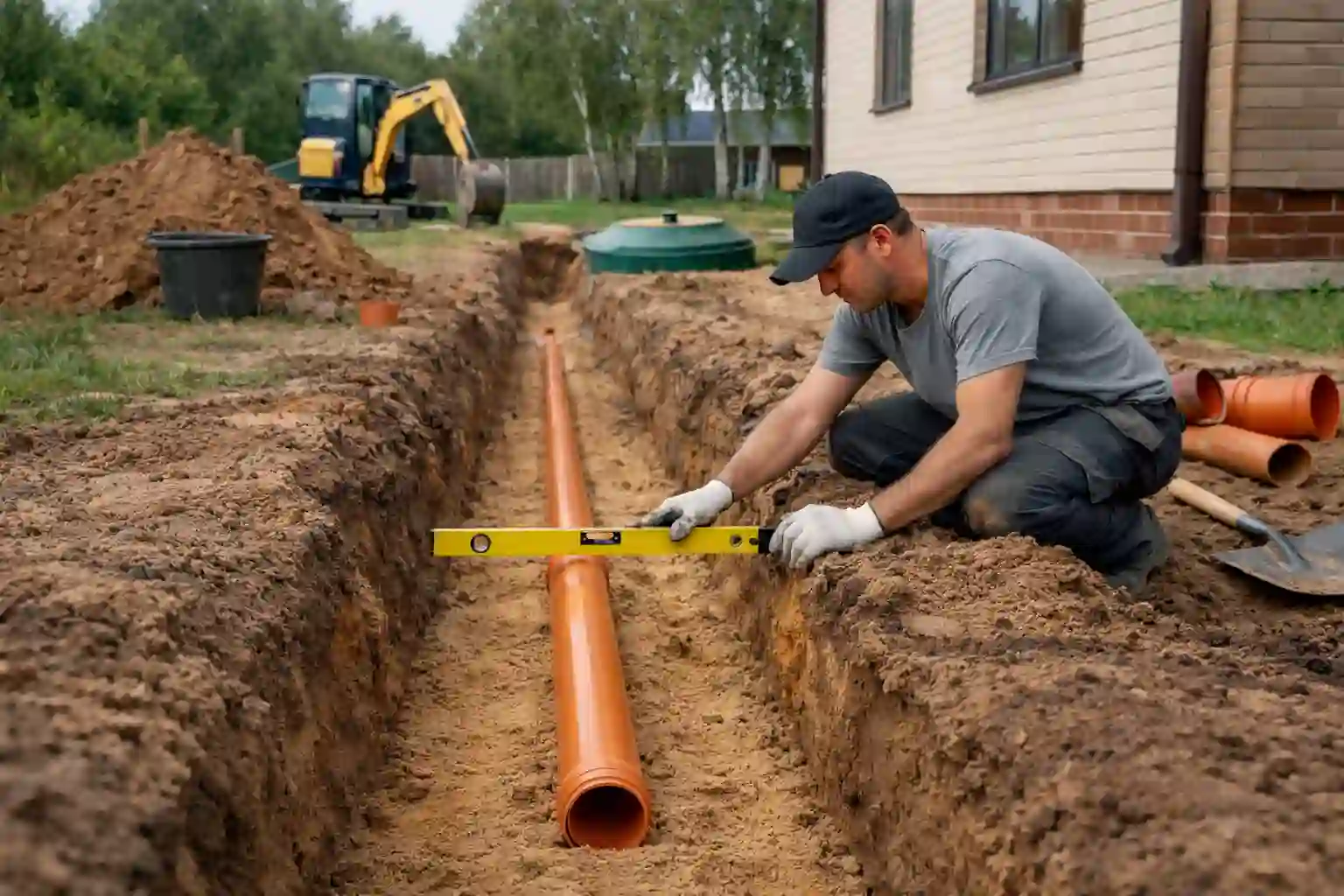 Устройство канализации своими руками на участке